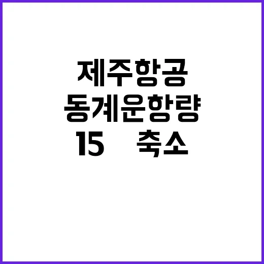 제주항공 동계 운항…