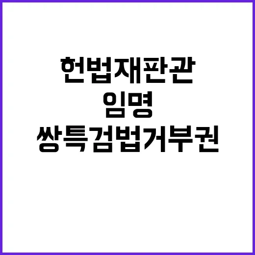 헌법재판관 임명 쌍특검법 거부권 소식 공개!