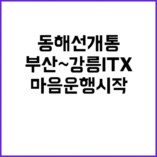 동해선 개통 부산~강릉 ITX마음 운행 시작!