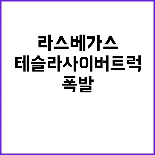 공포 테슬라 사이버트럭 라스베가스 폭발 사건!