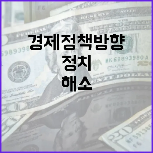 경제정책 방향 정치불안 해소가 최고의 관건!