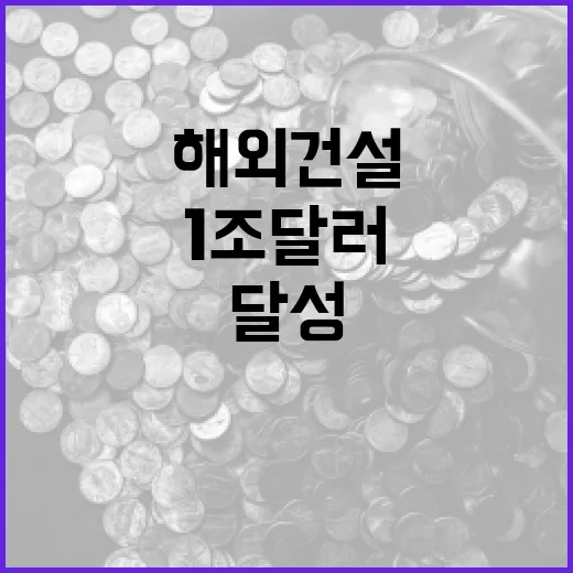 1조 달러 국내 기업 해외 건설 실적 달성!