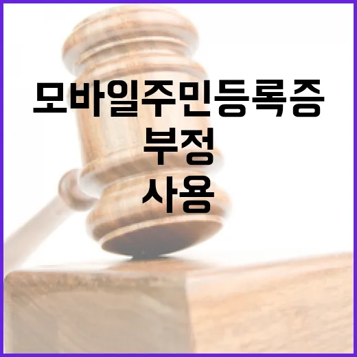 모바일 주민등록증 부정 사용 징역형과 벌금 부과!