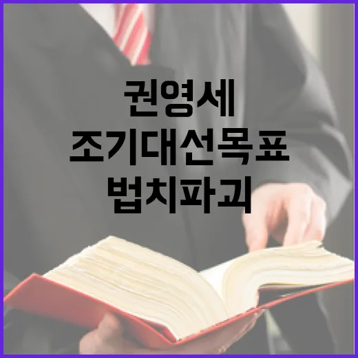 법치 파괴 권영세 야당의 조기 대선 목표 언급!