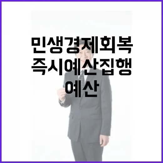 민생경제 회복 즉시 예산 집행 필요성 강조!