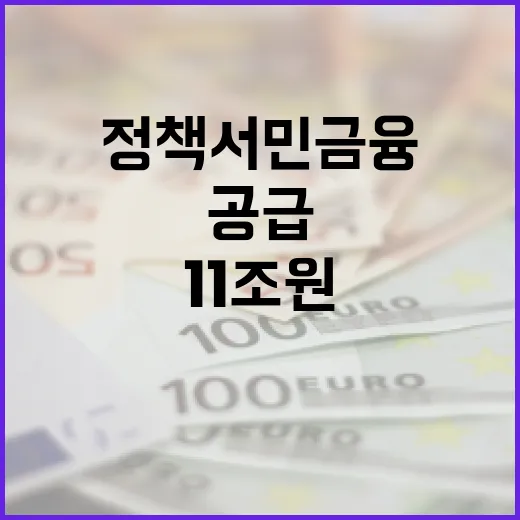 정책서민금융 11조원 공급 확대 소식! 클릭 필수!