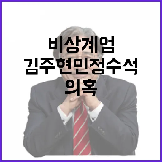 비상계엄 의혹 김주현 민정수석 조사 시작!