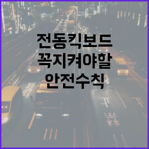 전동킥보드 안전 수칙 꼭 지켜야 할 이유!