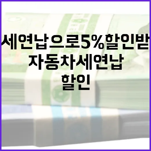 자동차세 연납으로 5% 할인 받는 방법 공개!