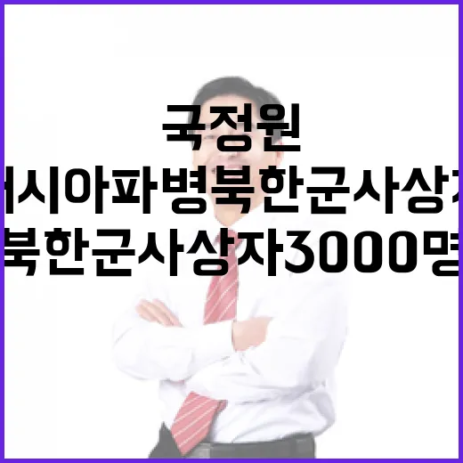 국정원 러시아 파병 북한군 사상자 3000명 추정