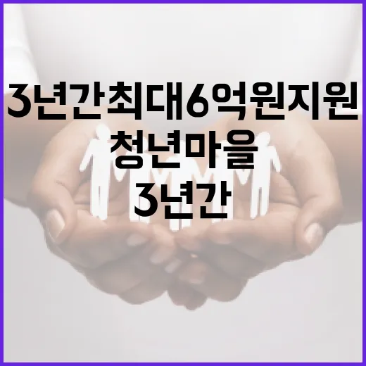 청년마을 주인공 3년간 최대 6억 원 지원!