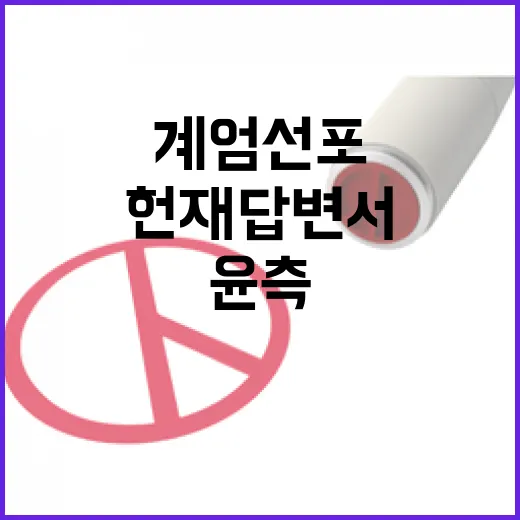 계엄선포 위헌 아니다? 윤측 헌재 답변서 제출!