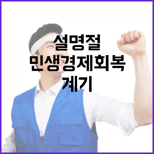 민생경제 회복 설 명절에 확실한 계기 마련!