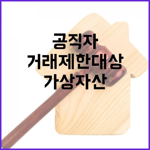 가상자산 공직자 거래 제한 대상 추가! 클릭하세요!