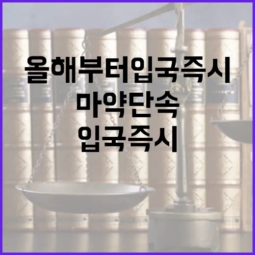 마약 단속 올해부터 입국 즉시 시행된다!