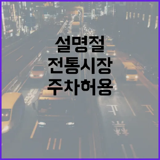 주차 허용 설 명절…