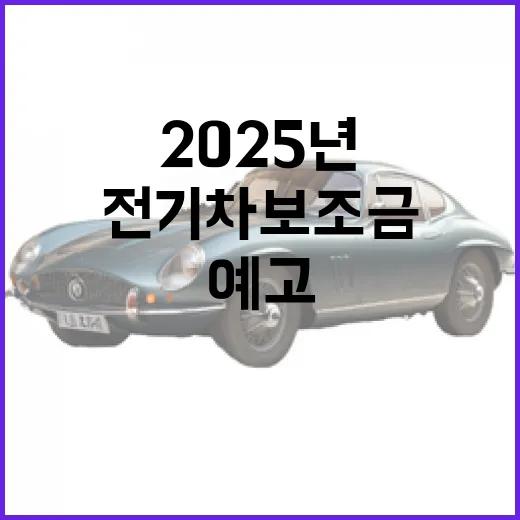 전기차 보조금 2025년 새로운 변화 예고!