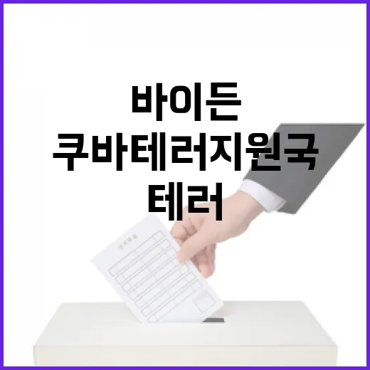 쿠바 테러지원국 제외 결정! 바이든의 역사적 행보