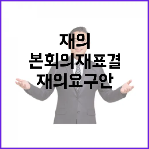 재의요구안 본회의 재표결 요청 거부 권고!