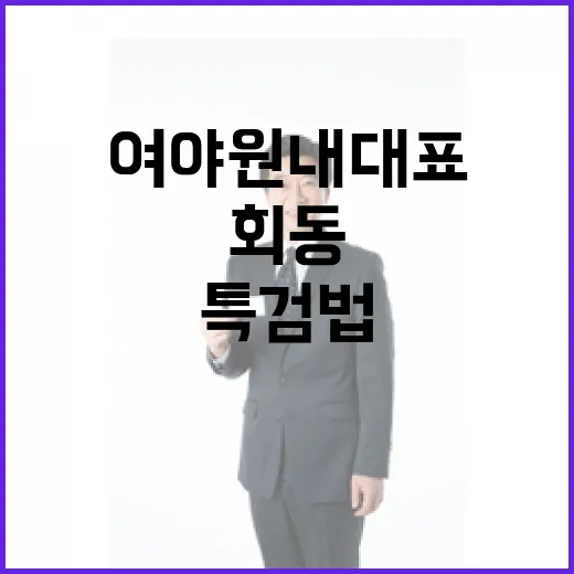 특검법 논의 여·야 원내대표들 긴급 회동!