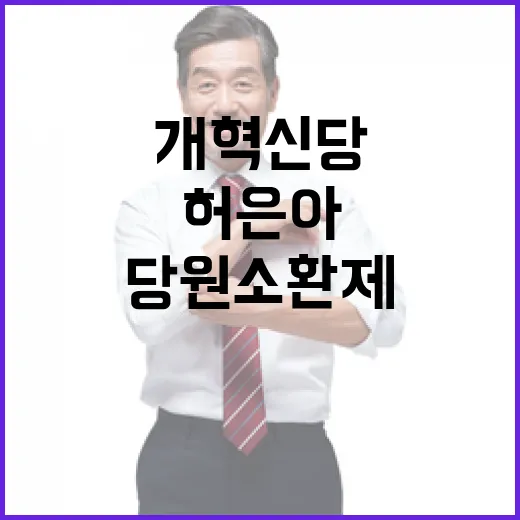 개혁신당 당원소환제 허은아 반대 발언 화제!