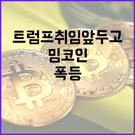 밈코인 트럼프 취임 앞두고 시총 폭등!