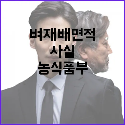 벼 재배 면적 농식품부의 반박 사실은 이렇다!