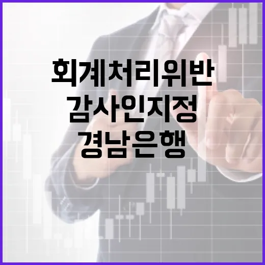 경남은행 회계 처리 위반 과징금과 감사인 지정!