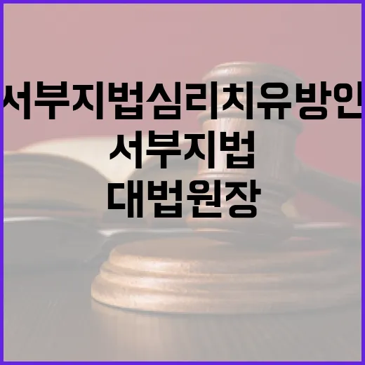 대법원장 폭동 후 서부지법 심리치유 방안 발표!