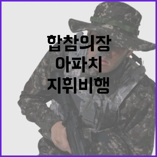 아파치 합참의장 지휘비행 서부전선 점검 완료!