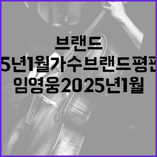 임영웅 2025년 1월 가수 브랜드평판 3위 기록!