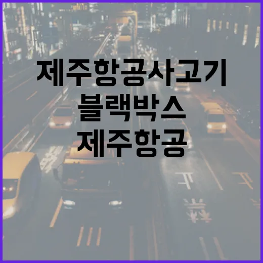 블랙박스 제주항공 사고기 바다 위 멈춤의 진실!