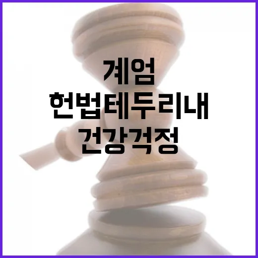 계엄 헌법 테두리 내 진행 약속! 건강 걱정!