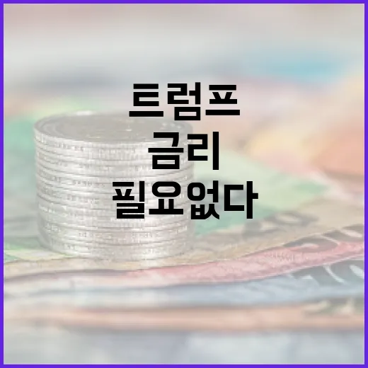 금리 조정 필요 없다! 트럼프 비난의 진실은?