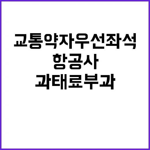 교통약자 우선좌석, 항공사 7곳 과태료 부과!