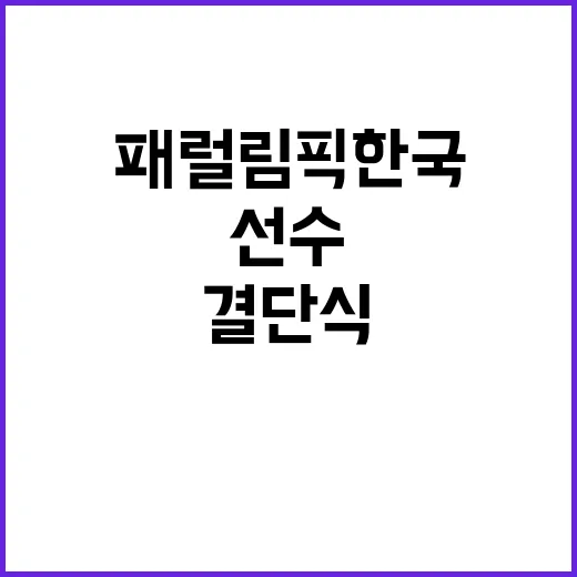 패럴림픽 한국 대표…