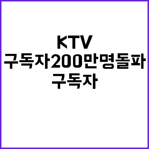 KTV 구독자 200만 명 돌파한 찬란한 순간!