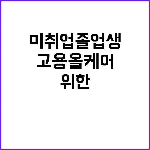 고용올케어 서비스 미취업 졸업생 위한 시범 실시!