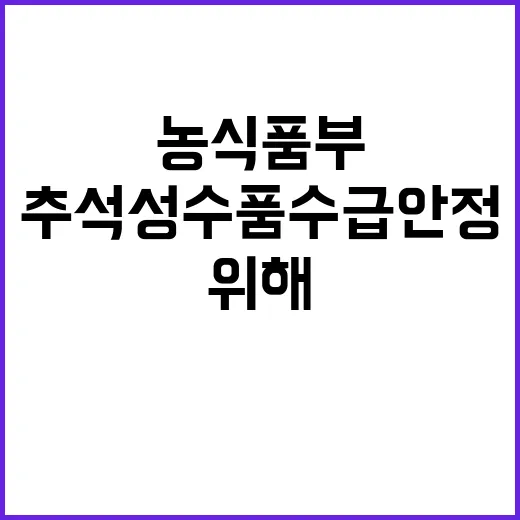 추석 성수품 수급안…