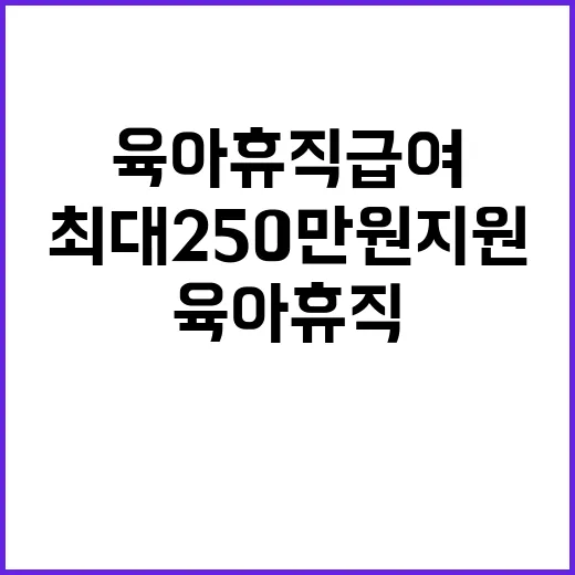 육아휴직급여 내년 최대 250만 원 지원 결정!