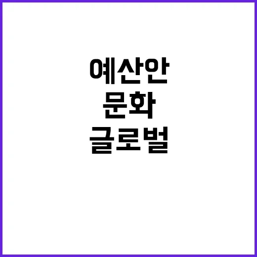 예산안 글로벌 문화…