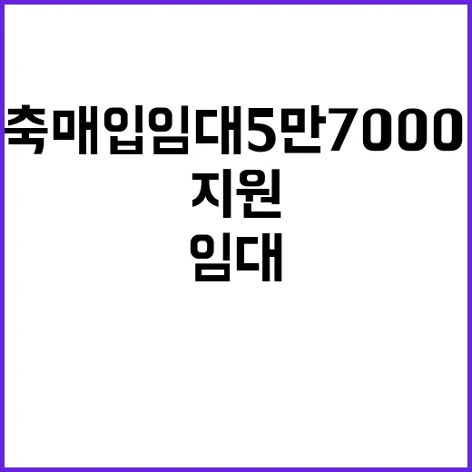 신축매입임대 5만 7000호 3조 5000억 원 지원!