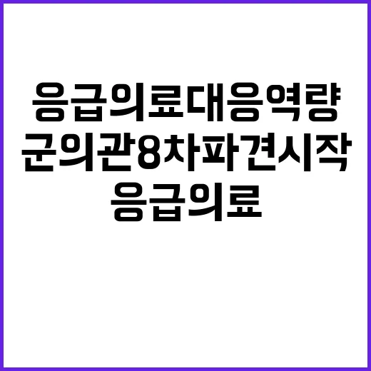 응급의료 대응 역량 군의관 8차 파견 시작!