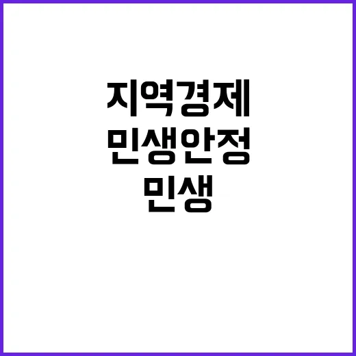 투자 발표 민생안정 최우선 목표! 지역경제와 재난안전.