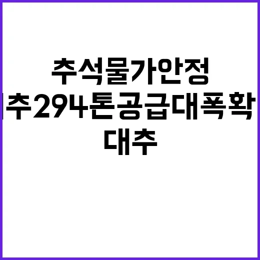 “추석 물가 안정” 대추 294톤 공급 대폭 확대!