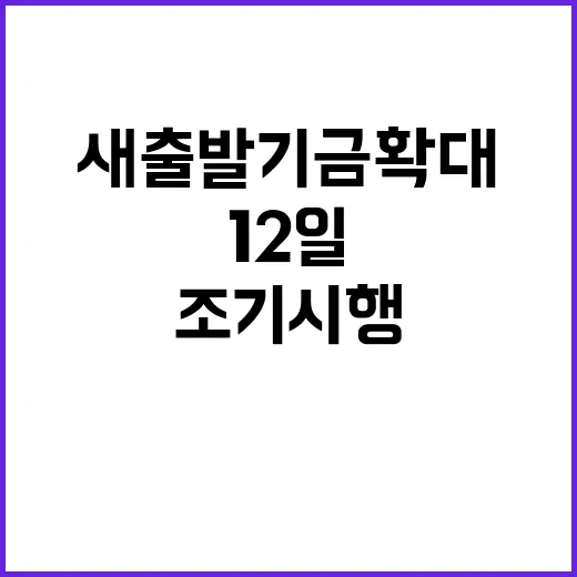 소상공인 새출발기금 확대 12일부터 조기 시행!