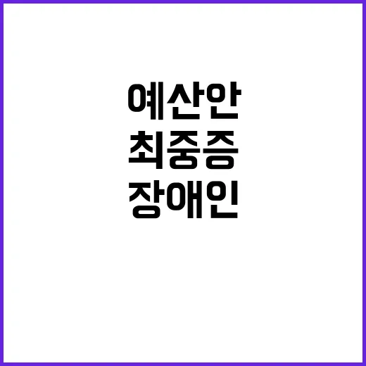 예산안 최중증 장애…