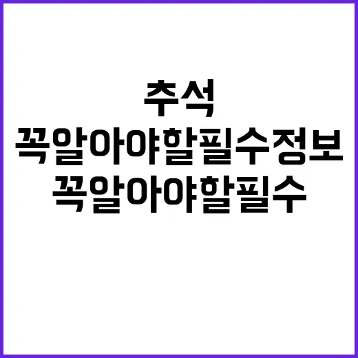 추석 연락처 꼭 알…