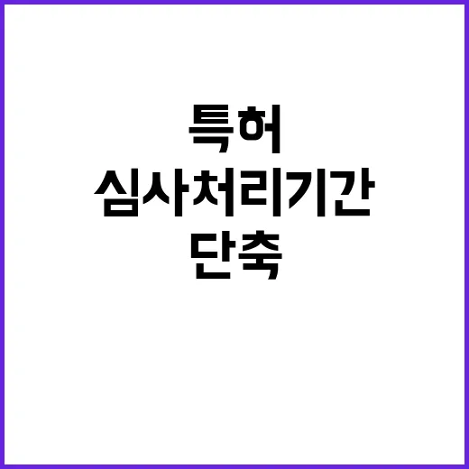 특허 심사처리기간 단축 최선 다하겠다!