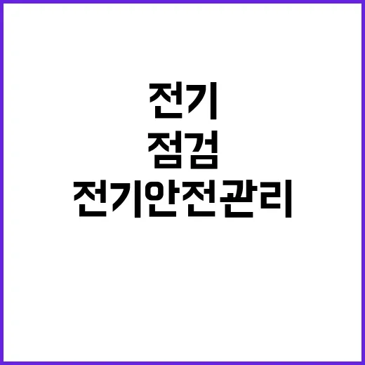 전기안전관리 조사 700곳 사업장 점검 시작!